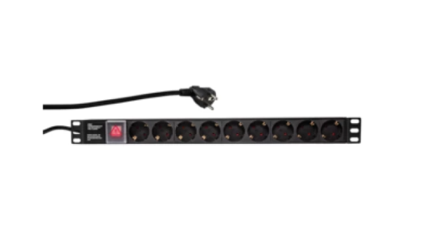 PDU 9 x CEE 7/3, Plug CEE7/7, Surge Protect